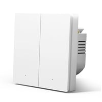 MVAVA WiFi Okos Fali Kapcsoló - Alexa, Google Home és Tuya Kompatibilis, Kétgombos Egypólusú Süllyesztett Kivitel, Fehér, 86mm, 250V 1