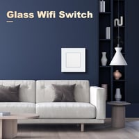 MVAVA WiFi Okos Villanykapcsoló - Alexa/Google Home Kompatibilis, Süllyesztett Üveg Panel, Tuya/Smart Life App Vezérlés, 1-Utas Fehér 5