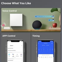 MVAVA ZigBee Okos Fali Kapcsoló, Alexa és Google Home Kompatibilis, Tuya Vezérelhető, 86mm Süllyesztett Kivitel, Fehér, Egypólusú 3