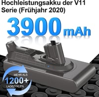 MVMOD Dyson V11 Pótakkumulátor 25.2V 3900mAh - Kompatibilis SV15 Click-in Modellekkel, 70 Perces Üzemidő - V11 Torque Drive, Absolute Porszí 4