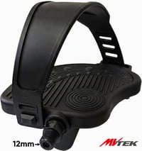 MVTEK Pár pedálov na fitness a spinningový bicykel, ergonomický nylon, s 12 mm guličkovým ložiskom, 1/2" závit, s nastaviteľným remienkom, čierne 2
