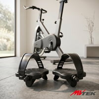 MVTEK Pár pedálov na fitness a spinningový bicykel, ergonomický nylon, s 12 mm guličkovým ložiskom, 1/2" závit, s nastaviteľným remienkom, čierne 7