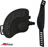 MVTEK Pár pedálov na fitness a spinningový bicykel, ergonomický nylon, s 12 mm guličkovým ložiskom, 1/2" závit, s nastaviteľným remienkom, čierne 3