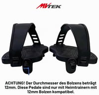 MVTEK Pár pedálov na fitness a spinningový bicykel, ergonomický nylon, s 12 mm guličkovým ložiskom, 1/2" závit, s nastaviteľným remienkom, čierne 6