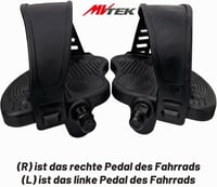MVTEK Pár pedálov na fitness a spinningový bicykel, ergonomický nylon, s 12 mm guličkovým ložiskom, 1/2" závit, s nastaviteľným remienkom, čierne 4