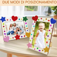 MWRWRR Set de 8 rame foto din lemn DIY pentru copii, pentru pictat și decorat, cu pietre decorative și abțibilduri, pentru zi de naștere 5