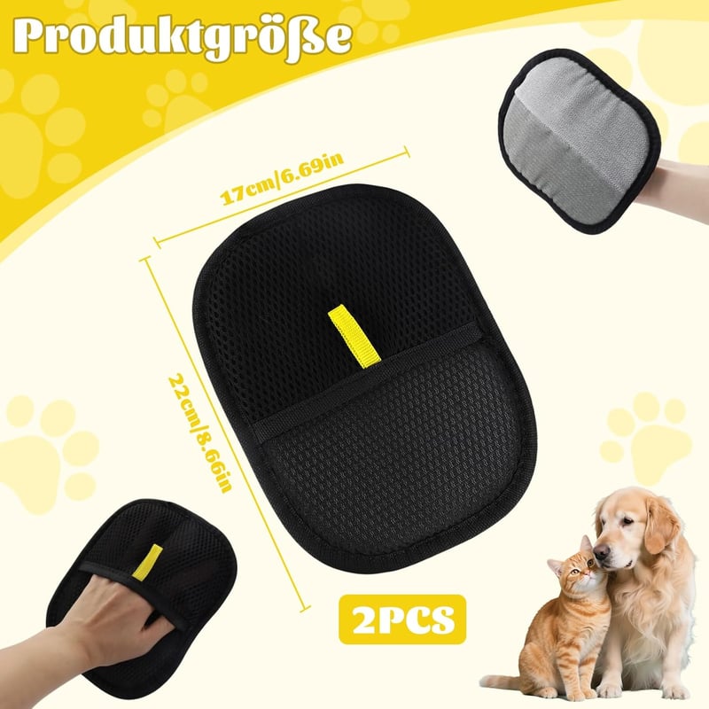 MWRWRR Dupla Oldalas Szőreltávolító Kesztyű Kutyákhoz és Macskákhoz 2db