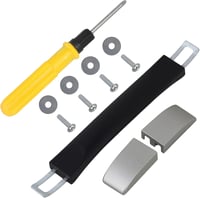 Mxfans Bőrönd Fogantyú Csere Alkatrész 15,5cm Rugalmas Fekete-Ezüst Nylon Utazótáska Fogantyú Pótlás 1