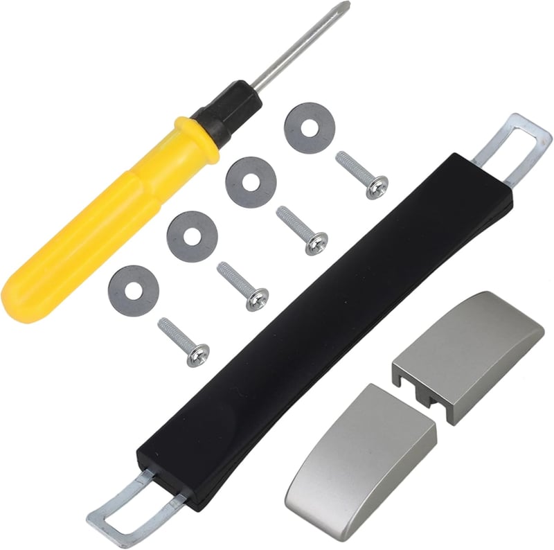 Mxfans Bőrönd Fogantyú Csere Alkatrész 15,5cm Rugalmas Fekete-Ezüst Nylon Utazótáska Fogantyú Pótlás