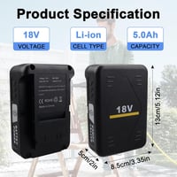 MXJFYY 18V 5000mAh Kärcher akkumulátor, 5Ah lítium-ion, összes 18V szerszámhoz 3