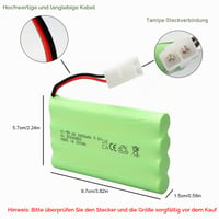 Nabíjateľná batéria MXJFYY 9,6 V 2400 mAh NiMH s konektorom Tamiya – pre RC autá, buginy, lode, vrtuľníky a airsoftové zbrane 2