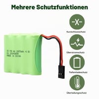 Sada NiMH RC akumulátorov MXJFYY 4,8 V 2400 mAh s konektorom Hitec, 2 ks, kompatibilná s RC prijímačmi lietadiel a vrtuľníkov Futaba a JR 5