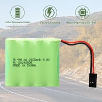 Sada NiMH RC akumulátorov MXJFYY 4,8 V 2400 mAh s konektorom Hitec, 2 ks, kompatibilná s RC prijímačmi lietadiel a vrtuľníkov Futaba a JR 4