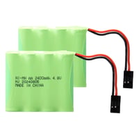 Sada NiMH RC akumulátorov MXJFYY 4,8 V 2400 mAh s konektorom Hitec, 2 ks, kompatibilná s RC prijímačmi lietadiel a vrtuľníkov Futaba a JR 1