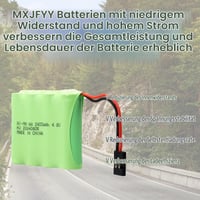 Sada NiMH RC akumulátorov MXJFYY 4,8 V 2400 mAh s konektorom Hitec, 2 ks, kompatibilná s RC prijímačmi lietadiel a vrtuľníkov Futaba a JR 7