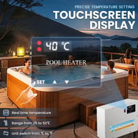 Mxmoonant 11KW medence melegítő 220V termosztáttal, 25-50°C, érintőképernyős 2