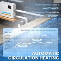 Mxmoonant 11KW medence melegítő 220V termosztáttal, 25-50°C, érintőképernyős 3