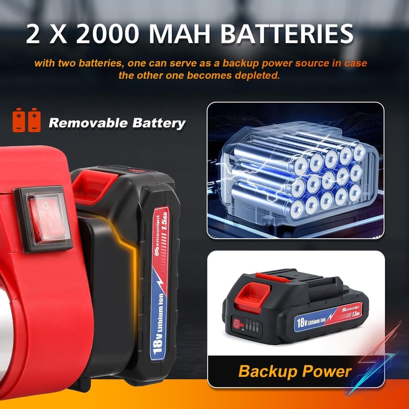 Mxmoonant Vezeték nélküli elektromos dízelkút 50L/min, hordozható, 2x1500mAh akkumulátor