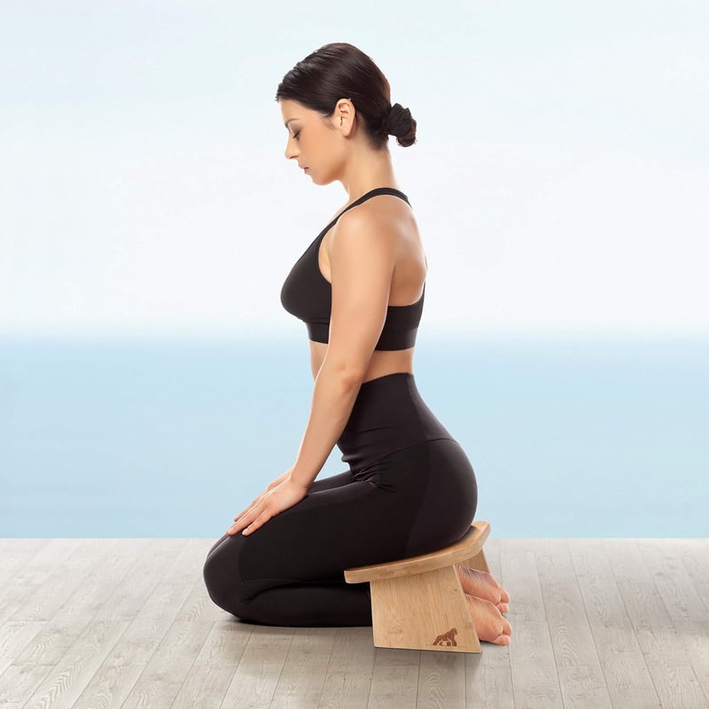 MY FAT GORILLA Összecsukható Bambusz Meditációs Pad - Jóga Zsámoly Meditációhoz és Mindfulness Gyakorlathoz
