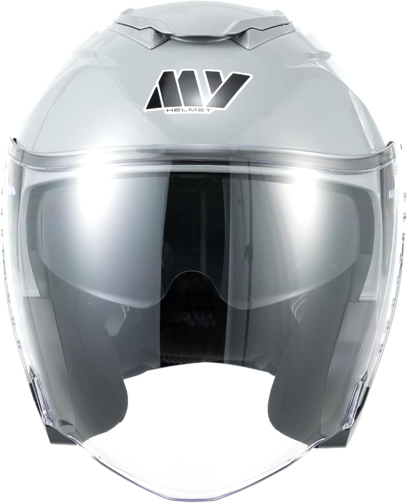 MY Jet Sisak Napszemüveggel, ECE22.06 Tanúsított, Motorkerékpár Robogó Vespa Sisak Férfiaknak Nőknek - L, Grey