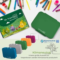 Cutie de prânz Vesperbox BIA pentru copii - Cutie compartimentată pentru școală și grădiniță, fără BPA, etanșă, verde 2