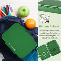 Cutie de prânz Vesperbox BIA pentru copii - Cutie compartimentată pentru școală și grădiniță, fără BPA, etanșă, verde 5