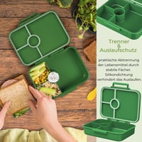 Cutie de prânz Vesperbox BIA pentru copii - Cutie compartimentată pentru școală și grădiniță, fără BPA, etanșă, verde 4