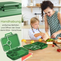 Cutie de prânz Vesperbox BIA pentru copii - Cutie compartimentată pentru școală și grădiniță, fără BPA, etanșă, verde 6