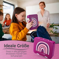 Vesperbox Jin Bento kutija za užinu s pregradama za djecu – Školska kutija za ručak za vrtićarce i školarce – Za djevojčice i dječake 6
