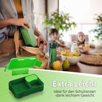 Vesperbox Mini Lite Bento kutija za užinu za djecu s pretincima – Kutija za ručak za školu i vrtić za dječake i djevojčice – Zelena 4
