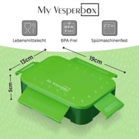 Vesperbox Mini Lite Bento kutija za užinu za djecu s pretincima – Kutija za ručak za školu i vrtić za dječake i djevojčice – Zelena 3
