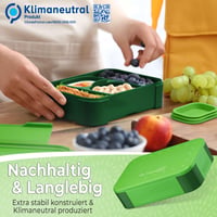Vesperbox Mini Lite Bento kutija za užinu za djecu s pretincima – Kutija za ručak za školu i vrtić za dječake i djevojčice – Zelena 8