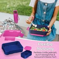 Vesperbox Mini Lite detský bento box – Priehradkový desiatový box do škôlky a školy – Fialovo-modrý – Pre chlapcov aj dievčatá 7