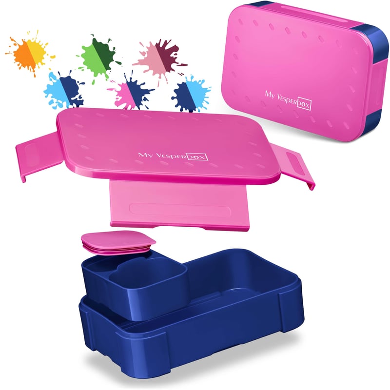 Vesperbox Mini Lite detský bento box – Priehradkový desiatový box do škôlky a školy – Fialovo-modrý – Pre chlapcov aj dievčatá