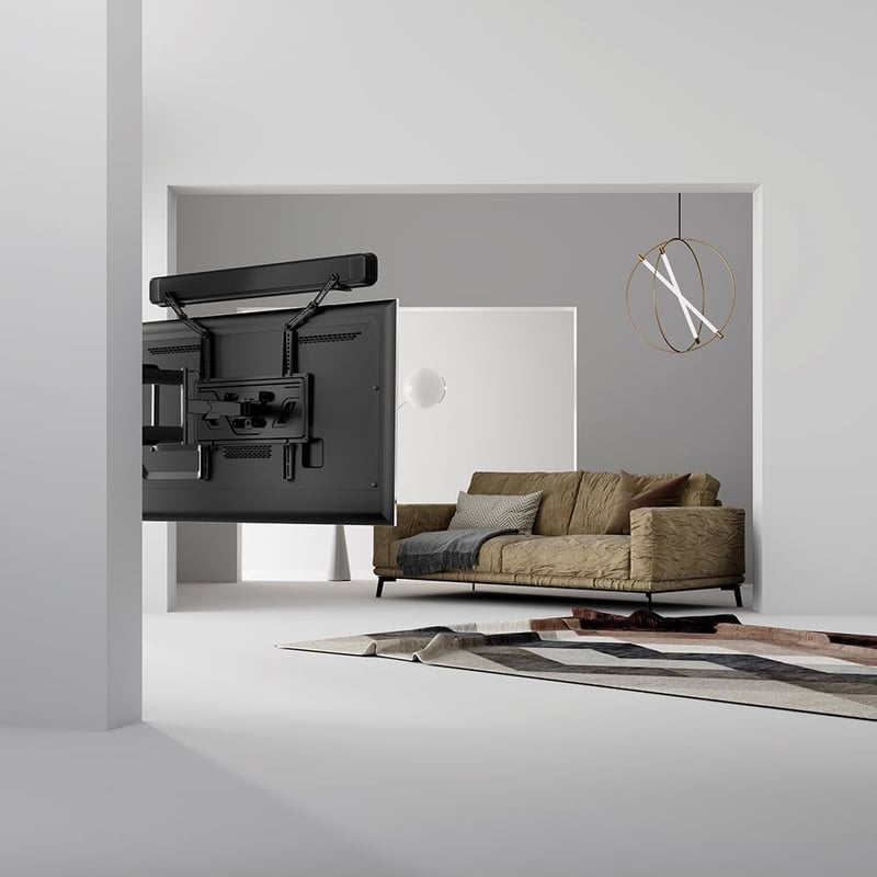 Suport universal pentru soundbar My Wall HZ32-2L, pentru televizoare de 90 inchi, înclinabil și rotativ, capacitate de încărcare 15 kg