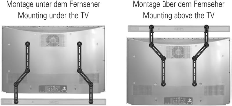 Suport universal pentru soundbar My Wall HZ32-2L, pentru televizoare de 90 inchi, înclinabil și rotativ, capacitate de încărcare 15 kg