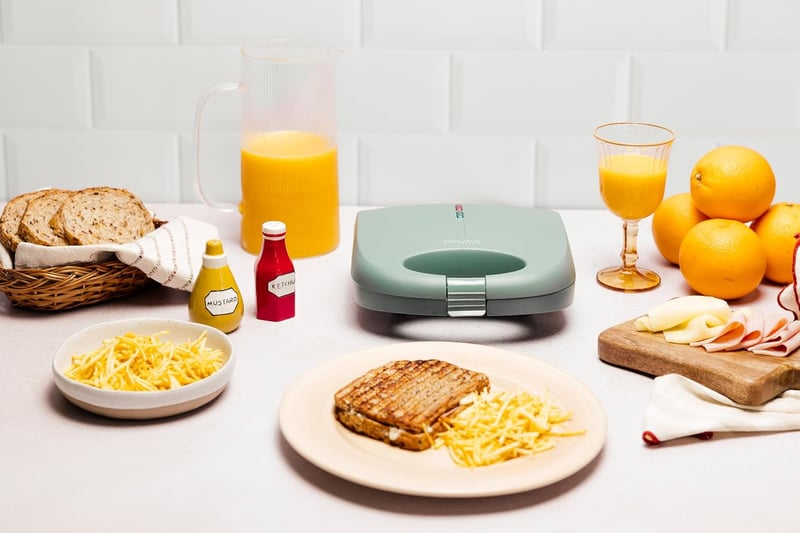 My Wave 750W szendvicssütő elektromos grill 90° nyitás antilengő lemezzel
