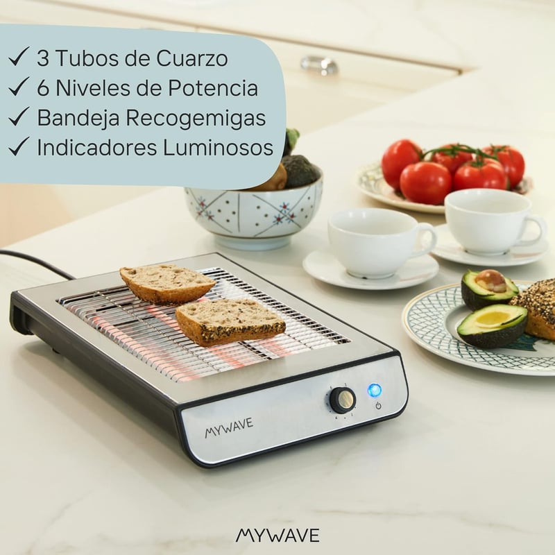 My Wave Lapos Kenyérpirító 900W Állítható Hőmérséklet 6 Fokozat
