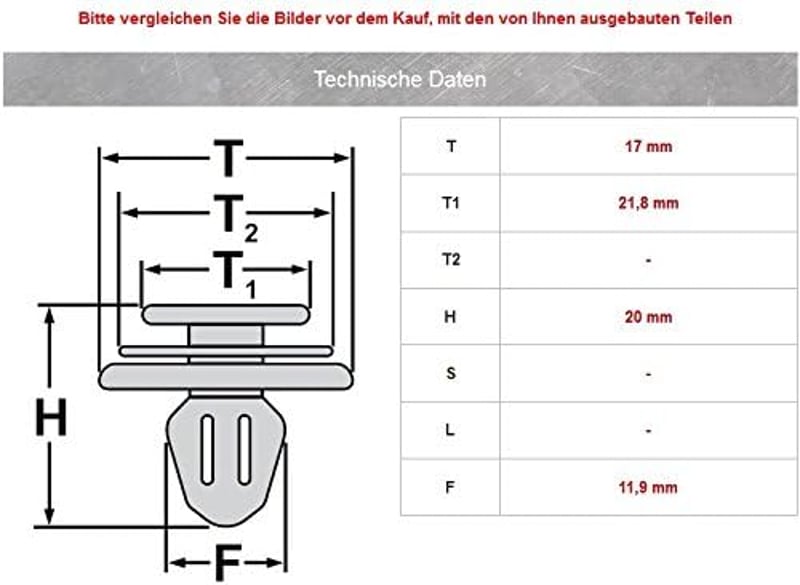 MYBA-S Ajtóbetét Rögzítő Klipek 10 db-os Csomag