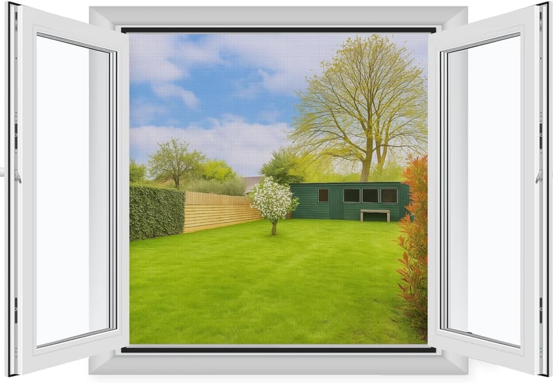 MYCARBON Ablak Szúnyogháló 120x120 cm, Vágható, Fúrás Nélkül, Fekete