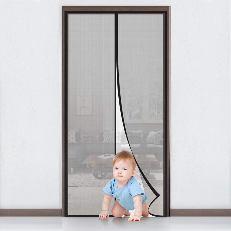 MYCARBON Magnetická sieťka proti hmyzu na dvere 100x210 cm, silné magnety, celoobvodová závesná sieťka na balkón a terasu, montáž bez vŕtania