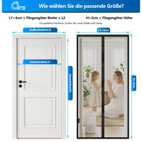 MYCARBON Magnetická sieťka proti hmyzu na dvere 110x220 cm čierna, záves proti hmyzu na balkón a terasu, bez vŕtania, na posuvné dvere a do obývačky 2