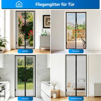 MYCARBON Magnetická sieťka proti hmyzu na dvere 110x220 cm čierna, záves proti hmyzu na balkón a terasu, bez vŕtania, na posuvné dvere a do obývačky 7