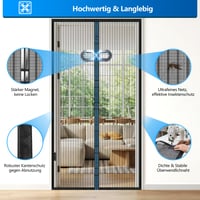 MYCARBON Magnetická sieťka proti hmyzu na dvere 110x220 cm čierna, záves proti hmyzu na balkón a terasu, bez vŕtania, na posuvné dvere a do obývačky 3