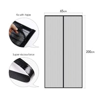 MYCARBON Sieťka proti hmyzu na dvere 90x190 cm, silná magnetická sieťka na terasové dvere a do pivnice, bez vŕtania, čierna 5