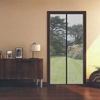 MYCARBON Sieťka proti hmyzu na dvere 90x190 cm, silná magnetická sieťka na terasové dvere a do pivnice, bez vŕtania, čierna 9