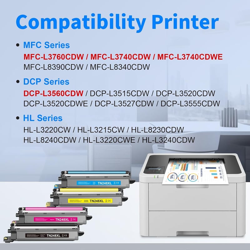 MYCARTRIDGE TN248XL Kompatibilis Brother toner 4 pack CMYK TN248 TN-248 MFC-L3760CDW DCP-L3560CDW MFC-L3740CDW