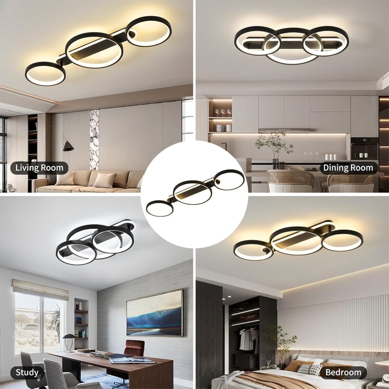 MYCUL LED Mennyezeti Lámpa Dimmelhető Távirányítóval 3 Izzós 36W 78cm