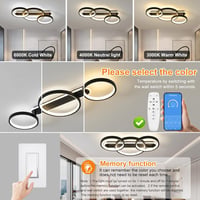 MYCUL LED Mennyezeti Lámpa Dimmelhető Távirányítóval 3 Izzós 36W 78cm 6
