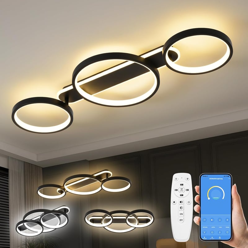 MYCUL LED Mennyezeti Lámpa Dimmelhető Távirányítóval 3 Izzós 36W 78cm